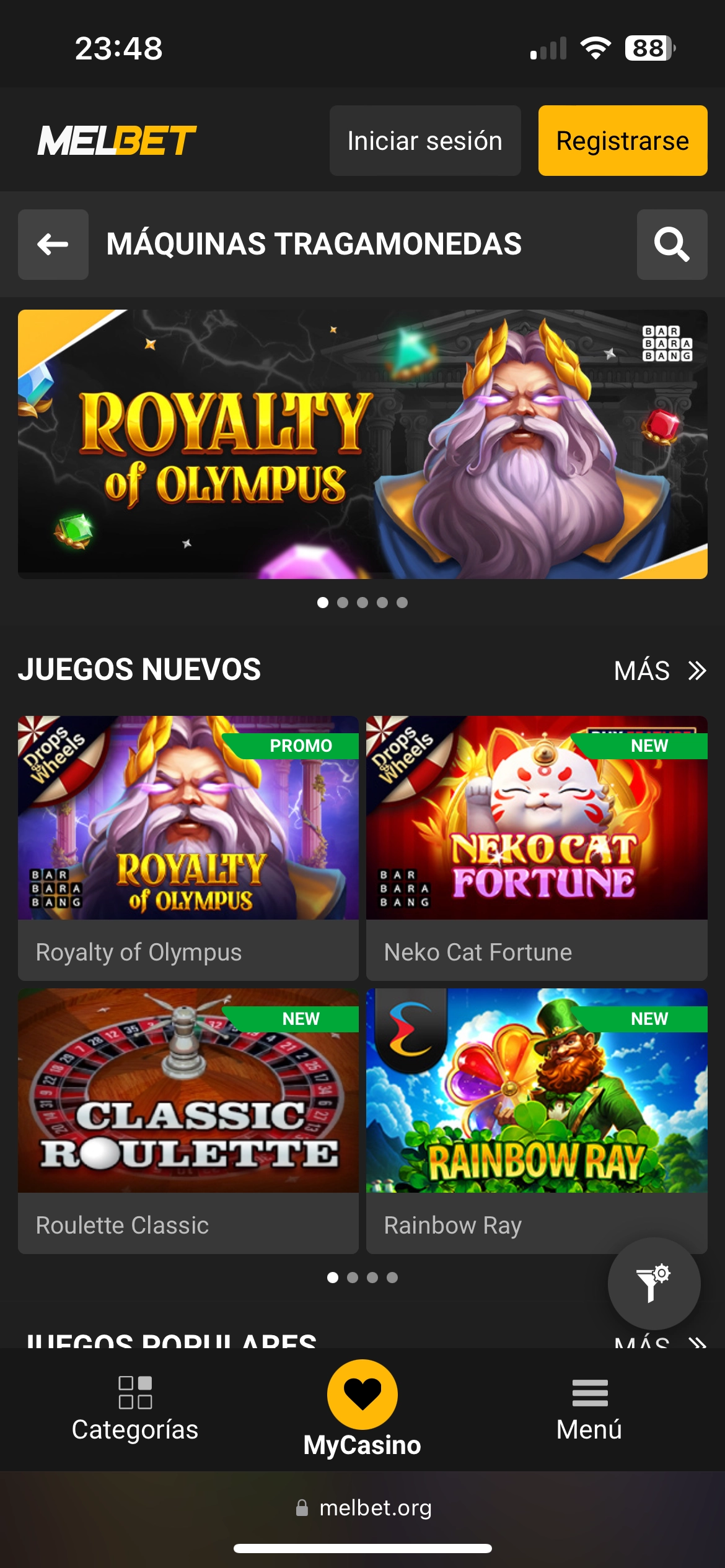 MelBet Casino Tragamonedas