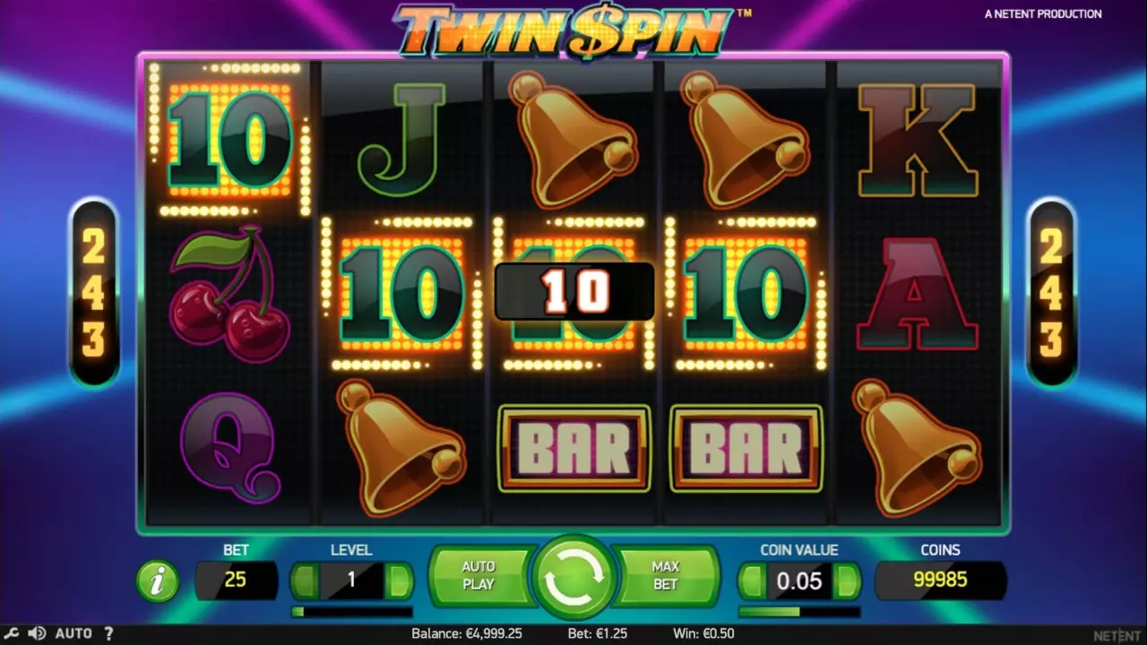 Twin spin,NetEnt,tragamonedas,juego gratis, jugar gratis,casinos online,casino línea,juegos friv