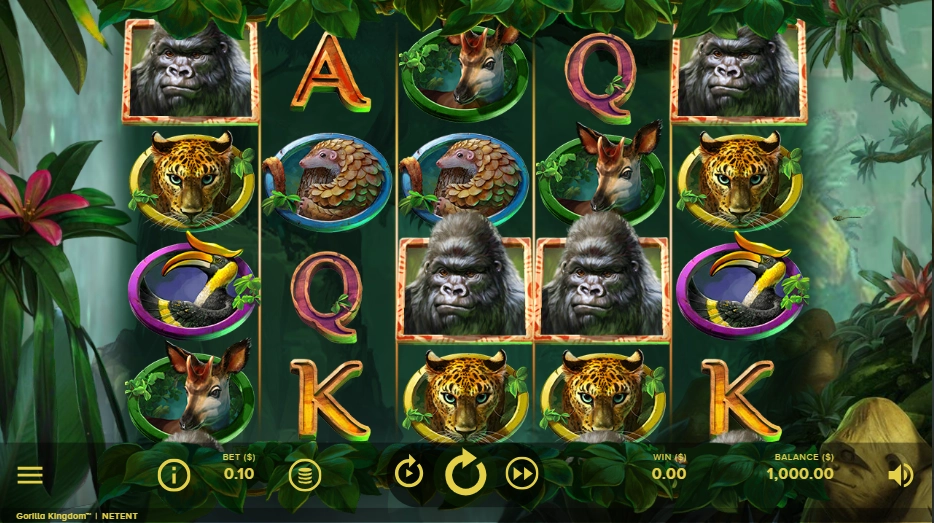 Gorilla Kingdom,NetEnt,tragamonedas,juego gratis,jugar gratis,casinos online,casino línea,juegos friv,juega enlinea