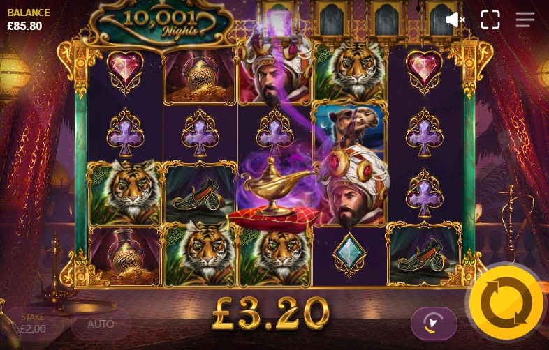 10,001 Nights,red tiger,tragamonedas,juego gratis, jugar gratis,casinos online,casino línea,juegos friv