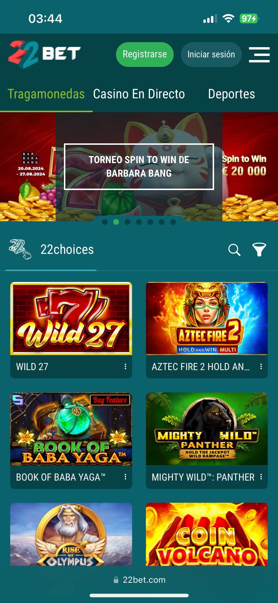 22Bet Casino Tragamoneda