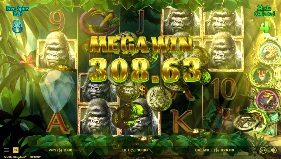 Gorilla Kingdom,NetEnt,tragamonedas,juego gratis,jugar gratis,casinos online,casino línea,juegos friv,juega enlinea