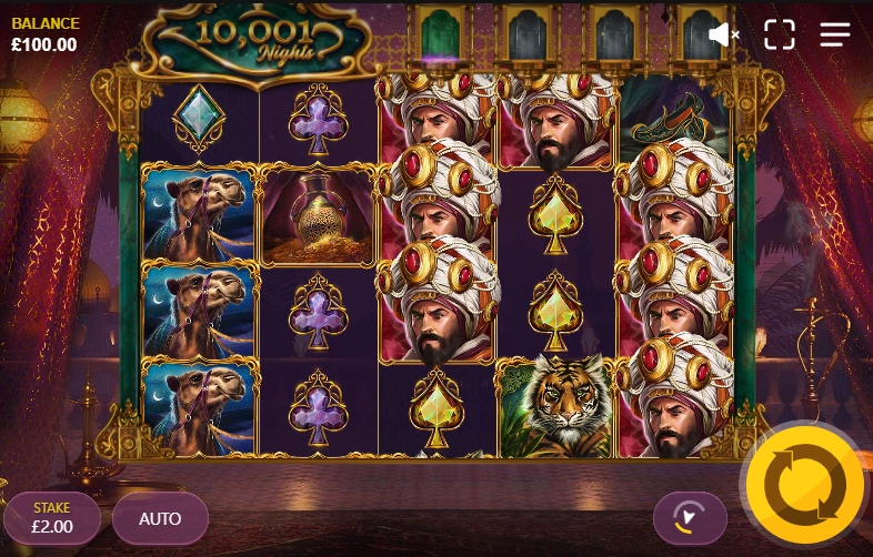 10,001 Nights,red tiger,tragamonedas,juego gratis, jugar gratis,casinos online,casino línea,juegos friv